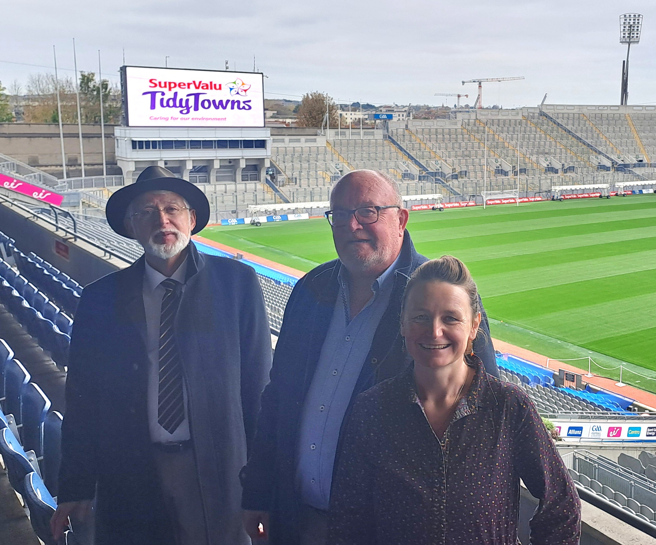 Longford-TT-CrokePark-241101 Members of Longford TidyTowns Committee in the stand at Croke Park
