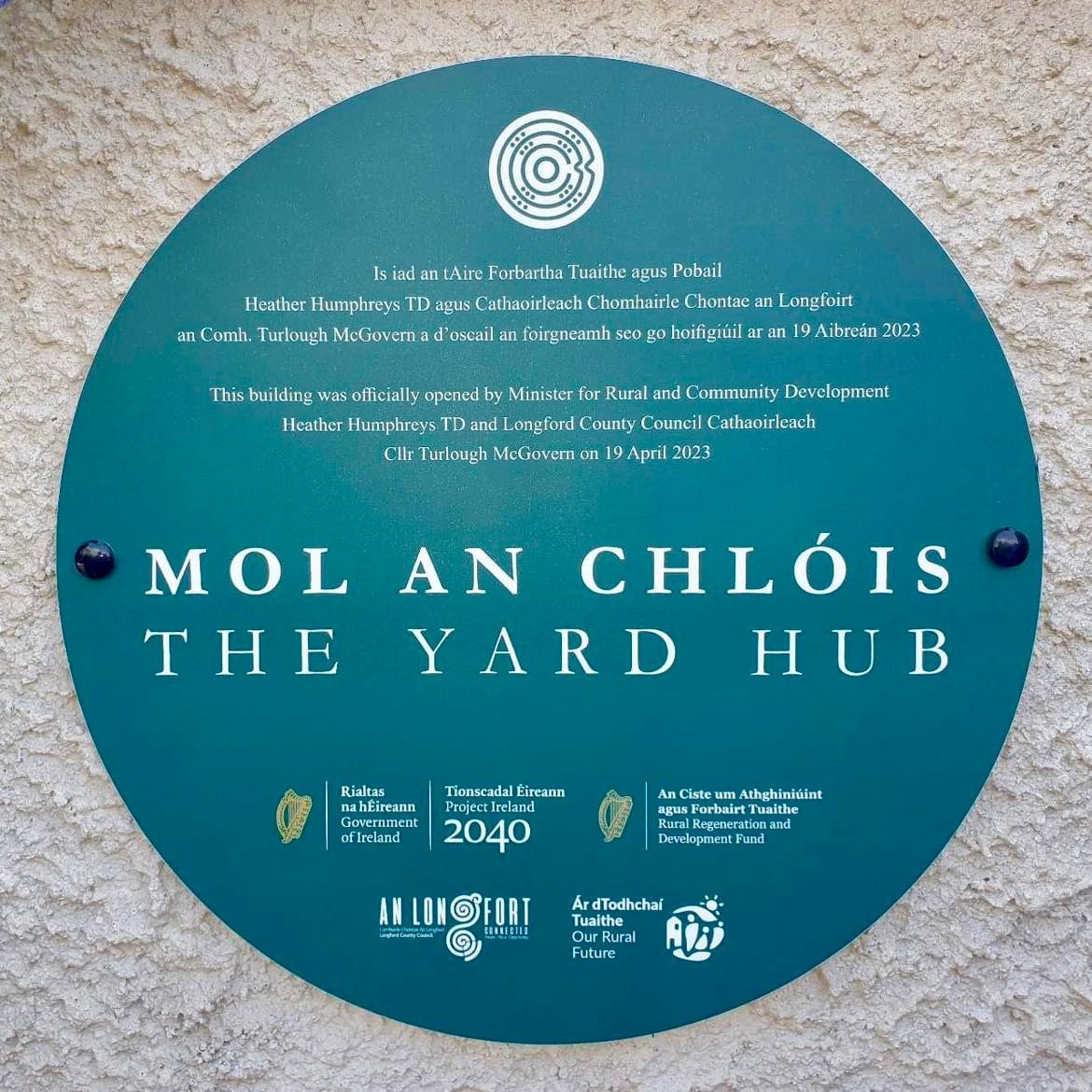 The Yard Hub opening plaque